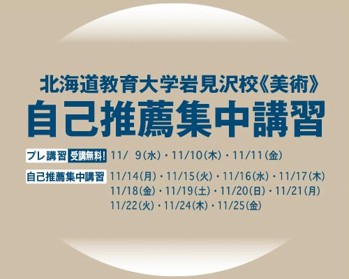 2016 北海道教育大学岩見沢校《美術》自己推薦集中講習