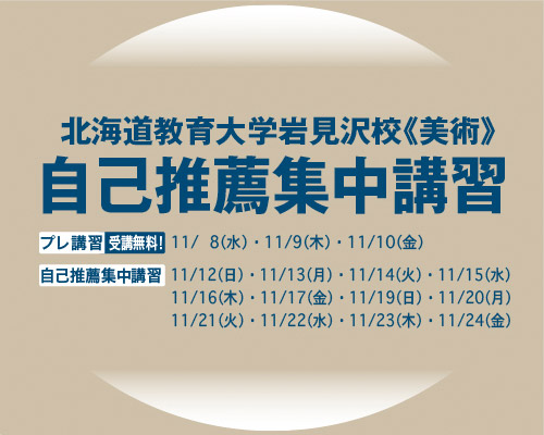 2017 北海道教育大学岩見沢校《美術》自己推薦集中講習